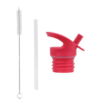 A Little Lovely Company - bouchon, brosse et paille pour bouteille en acier inoxydable - joyeuses ce