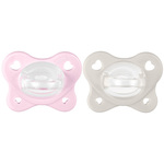 CHICCO Cumlík Physio Dual Soft silikónový dievča 2-6m, 2 ks