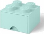 LEGO® úložný box 4 - so zásuvkou aqua  250 x 250 x 180 mm