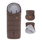 PETITE&amp;MARS Set zimný fusak Jibot 3v1 + rukavice na kočík Jasie Dark Walnut