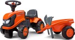 Falk 260C Baby Kubota ride-on traktor s prívesom, hrable &amp; lopata