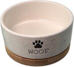 Miska Dog Fantasy keramická biela WOOF s podtáckou 13x5,5cm, 400ml