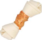 Pochúťka Trixie DentaFun byvolia koža obalená kuracím mäsom, kosť 11cm 70g 2ks