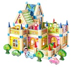 2Kids Toys Drevená stavebnica Zámok farebný