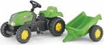 Rollytoys Rolly Kid Trettraktor mit Abstellgleis - grün