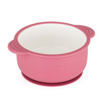 PETITE&amp;MARS Bol ceramic cu înveliș de silicon Candy Pink