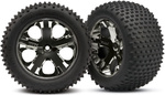 Traxxas koleso 2.8", disk All-Star čierny chróm, pneu Alias (2) (zadný)