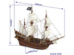 OCCRE Buccaneer pirátska loď 1:100 kit