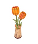 RoboTime 3D rompecabezas de madera Tulipán naranja