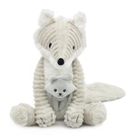 PTIPOTOS Plüsch-Polarfuchs Frimou - Mama mit Baby