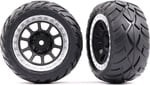 Traxxas koleso 2.2", disk sivý/chrómovaný, pneu Anaconda (2) (zadný)
