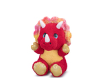 Triceratops en peluche 16,5 cm assis rouge