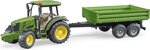 Bruder 02108 Tracteur John Deere 5115 M avec remorque