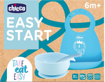 CHICCO Set Essgeschirr Silikon - blau, 6m+