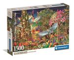 Clementoni - Puzzle 1500 Jardín de fantasía en el bosque