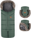 PETITE&amp;MARS Set zimný fusak Arctic 4v1 + rukavice na kočík Furry Veritable Khaki