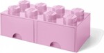 LEGO® úložný box 8 - so zásuvkami  svetlo ružová 250 x 500 x 180 mm