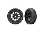 Traxxas ruota 2.2", cerchio nero, pneumatico Alias ribbed (2) (Bandit anteriore)