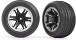 Traxxas koleso 2.8", disk RXT čierny/polomatný chróm, pneu Ribbed (2) (predné)