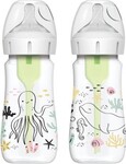 Dr. Brown’s Dojčenská Antikoliková fľaša Oceán Options+ Wide-Neck 270ml 2 ks (WB92028)