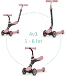 QPLAY Kolobežka / odrážadlo Sema Pink, vek 1 - 6 rokov, do 50 kg