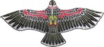 Cerf-volant aigle volant en nylon 160x55cm dans un sac en tissu 11x70x2cm