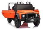 Elektrické autíčko Land Rover Defender 110 SVX 12V, oranžové, 4X4 pohon, LED svetlá, predn