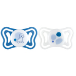 CHICCO Cumlíky Physioforma Light silikónové ortodontické modré 6-16m, 2 ks