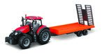 Bburago Farm 10cm Traktor mit Anhänger - Case IH Optum CVX 300 mit Tieflader-Anhänger