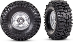 Traxxas kotač 1.0", naplatak polumat krom, gume Mickey Thompson® Baja Pro™ Xs (2)