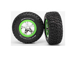 Traxxas koleso 2.2/3.0", disk SCT strieborný-zelený, pneu KM2 (2)
