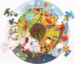 Bigjigs Toys Okrúhle podlahové puzzle Štyri ročné obdobia 50 dielikov