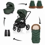 Set kolica Move Cross 5X + vreća Fluffy Combi + rukavice Fluffy 2, Oak Green
