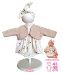 Llorens M844-010 oblečenie pre bábiku bábätko NEW BORN veľkosti 43-45 cm