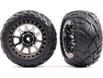 Traxxas koleso 2.2", disk čierno chrómovaný, pneu Anaconda (2) (zadný)