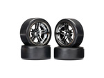 Traxxas kolo 1.9", disk split-spoke čierny chróm, pneu Drift (sada)