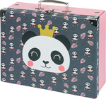 BAAGL Skladací školský kufrík Panda s kovaním