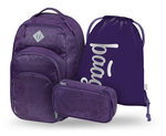 BAAGL SET 3 Coolmate Plum: ruksak, pernica, vrećica
