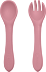 PETITE&amp;MARS Príbor silikónový TAKE&amp;MATCH Dusty Rose 6m+