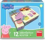 Peppa Pig Lizenzblöcke aus Holz - 12 Blöcke