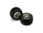 Traxxas Laufrad 3,8", Disc Split Spoke H17 Chrom, Reifen Talon (Paar)