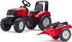 Falk Šliapací traktor 996AB Case IH Puma 240CVX s vlečkou - červený
