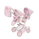 DeCuevas 90875 Cărucior pliabil pentru păpuși gemene cu geantă Sophie 2025 - 91 cm
