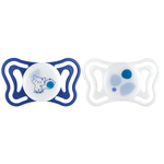 CHICCO Sucettes Physioforma Light en silicone orthodontiques bleues 16-36m, 2 pcs