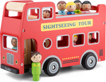 New Classic Toys Červený mestský autobus + 9 figúrok cestujúcich