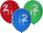Balon gonflabil 30cm - set 5 buc, cu numărul 2