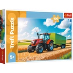 Trefl Puzzle 100 Landwirtschaftstechnik - Traktor mit Anhänger