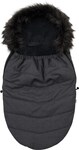 Kinderfußsack NEW BABY mit Fell dunkelgrau