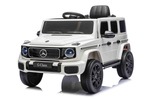 Auto elettrico Mercedes G580 12V, bianco, telecomando 2,4 GHz, Bluetooth, USB /