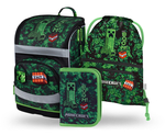 BAAGL SET 3 Zippy Plus Minecraft Boom: cartella, astuccio, sacchetto